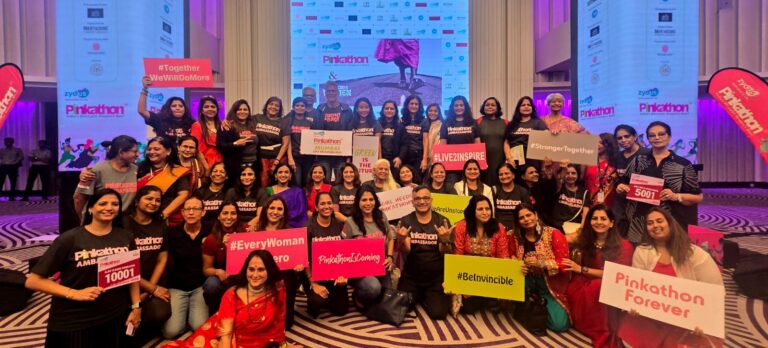 pinkathon 2025-2026 with founder milind soman and wife ankita konwar