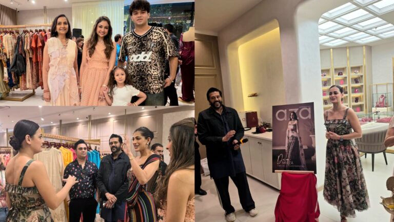 Dr. Alka Nishar Devangi Nishar Parekh with Dia Mirza and Rocky S at Aza Fashion Magazine cover unveiling