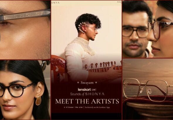 LLenskart Shunya eyewear collection inspired by Indian music, featuring contemporary eyeglass and sunglass styles